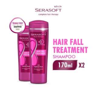 Serasoft Serum Shampoo Hair Fall Treatment Botol 170 ml x2. Estimasi Harga Rp. 34.000,- s/d Rp. 36.000,-