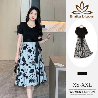 EMITA BLOOM baju pantai wanita floral dress hitam panjang. Estimasi Harga Rp. 108.000,- s/d Rp. 110.000,-