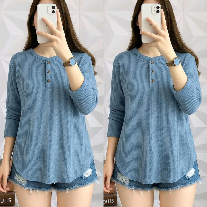 BLOUES WANITA Nyaman Lembut Loose Fit Cocok Dengan Celana Jeans. Estimasi Harga Rp. 49.000,- s/d Rp. 51.000,-