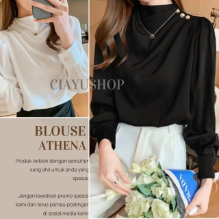 Blouse Athena Button Shoulder M L XL. Estimasi Harga Rp. 89.000 s/d 91.000,-